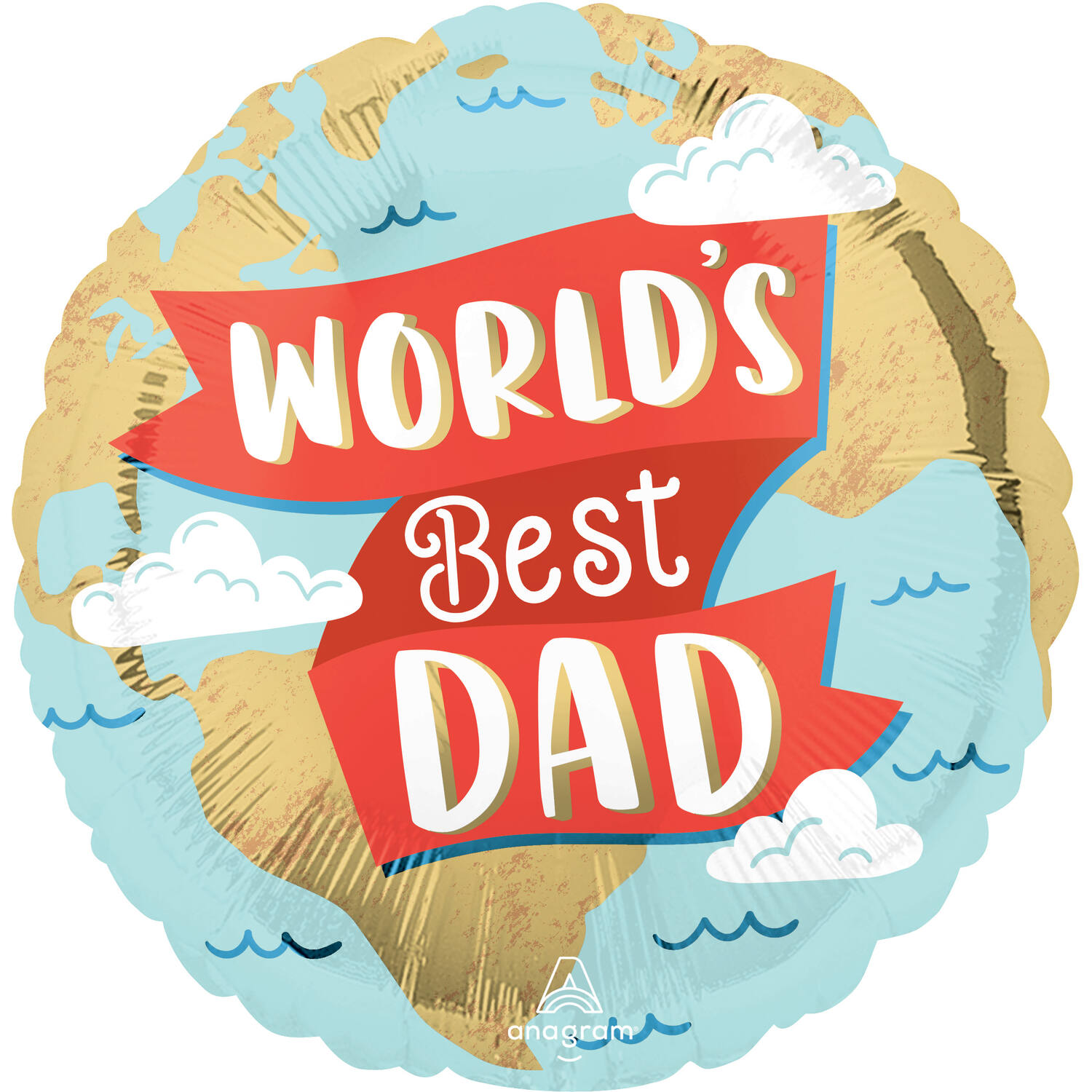 Foil Balloon - "WORLD'S Best DAD" - 45 cm